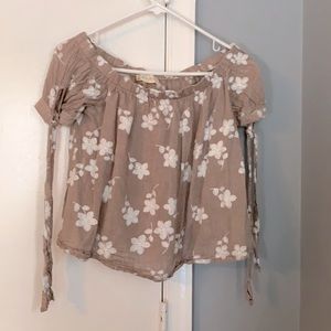 Over the shoulder floral top